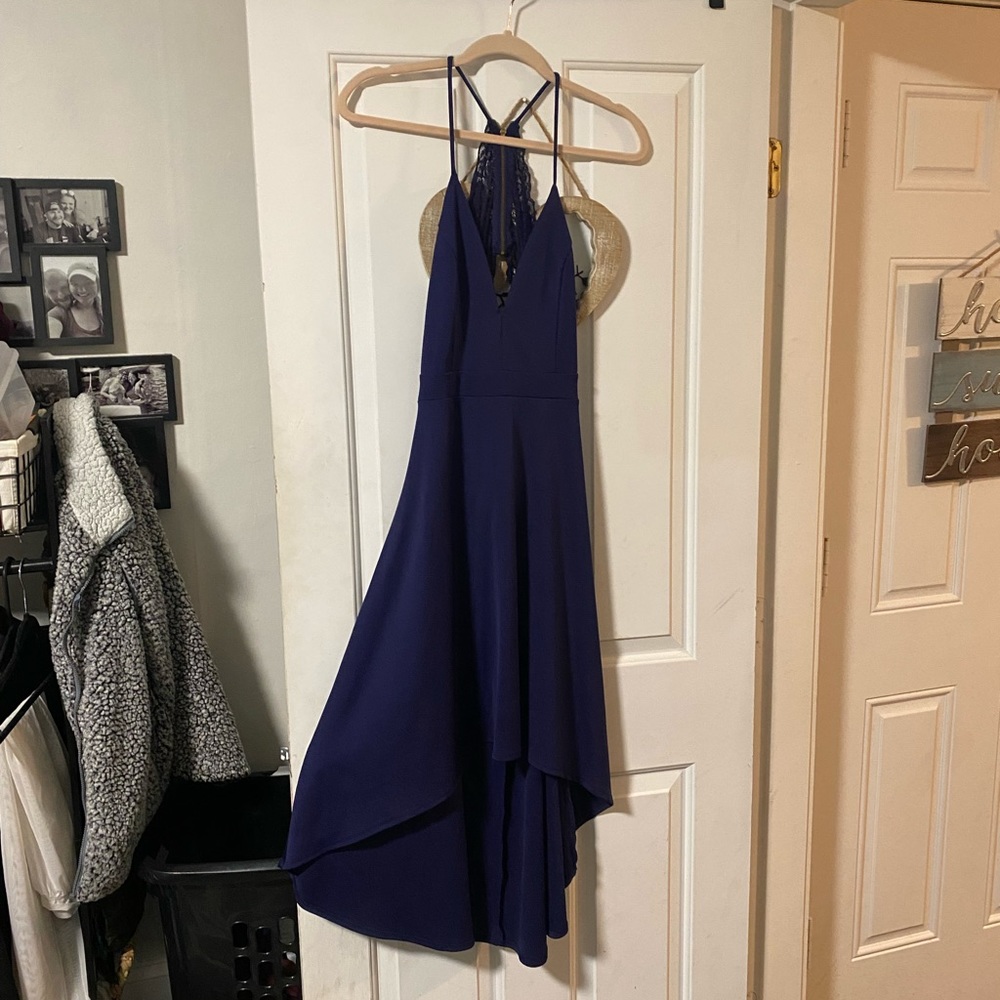 High-low navy dress